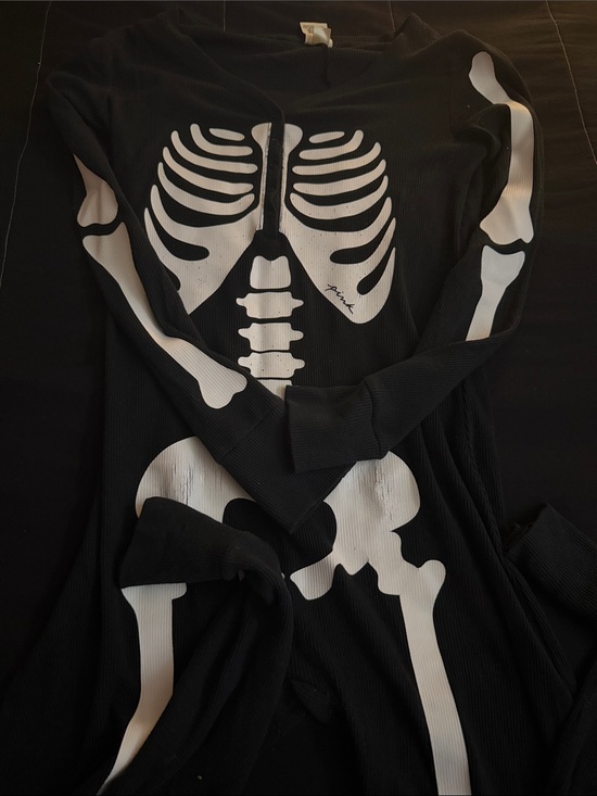 PINK Victoria's Secret Other - PINK Victoria's Secret Black Skeleton One-Piece Pajama Romper